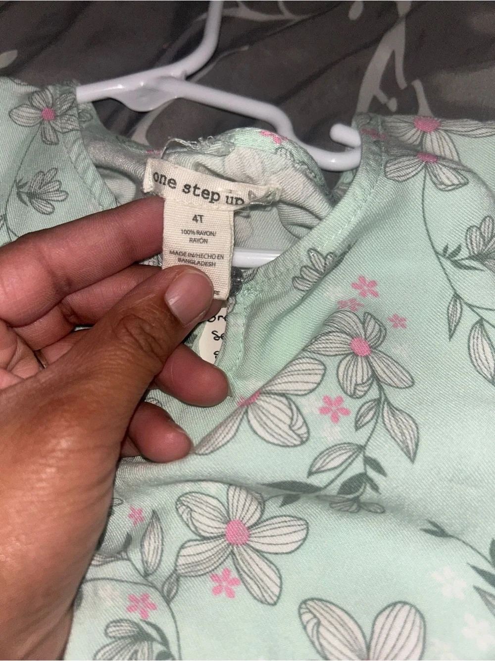 🍄3 for $10🍄 One Step Ahead Mint Floral Romper with Pink Accents